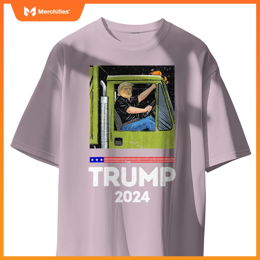 Funny Trump Driving Garbage Truck - Team Garbage T-Shirt