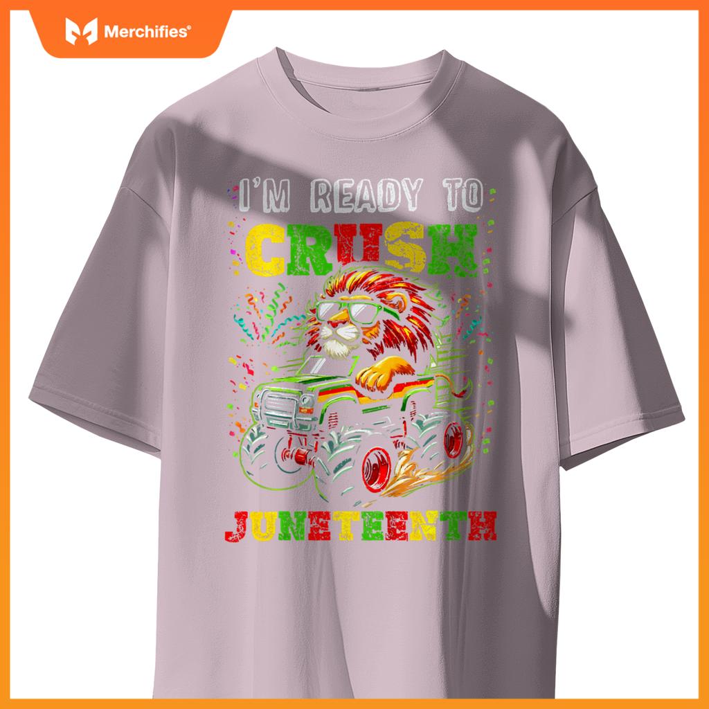 Kids Im Ready To Crush Junenth Monster Truck Lion Junenth T-Shirt