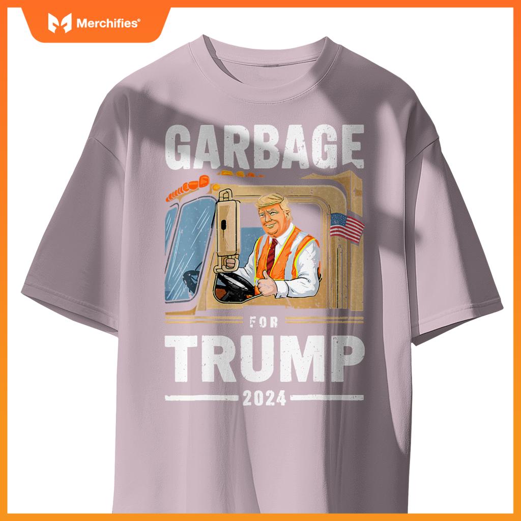 Garbage Trump 2024 Donald Trump Rides In Garbage Truck T-Shirt