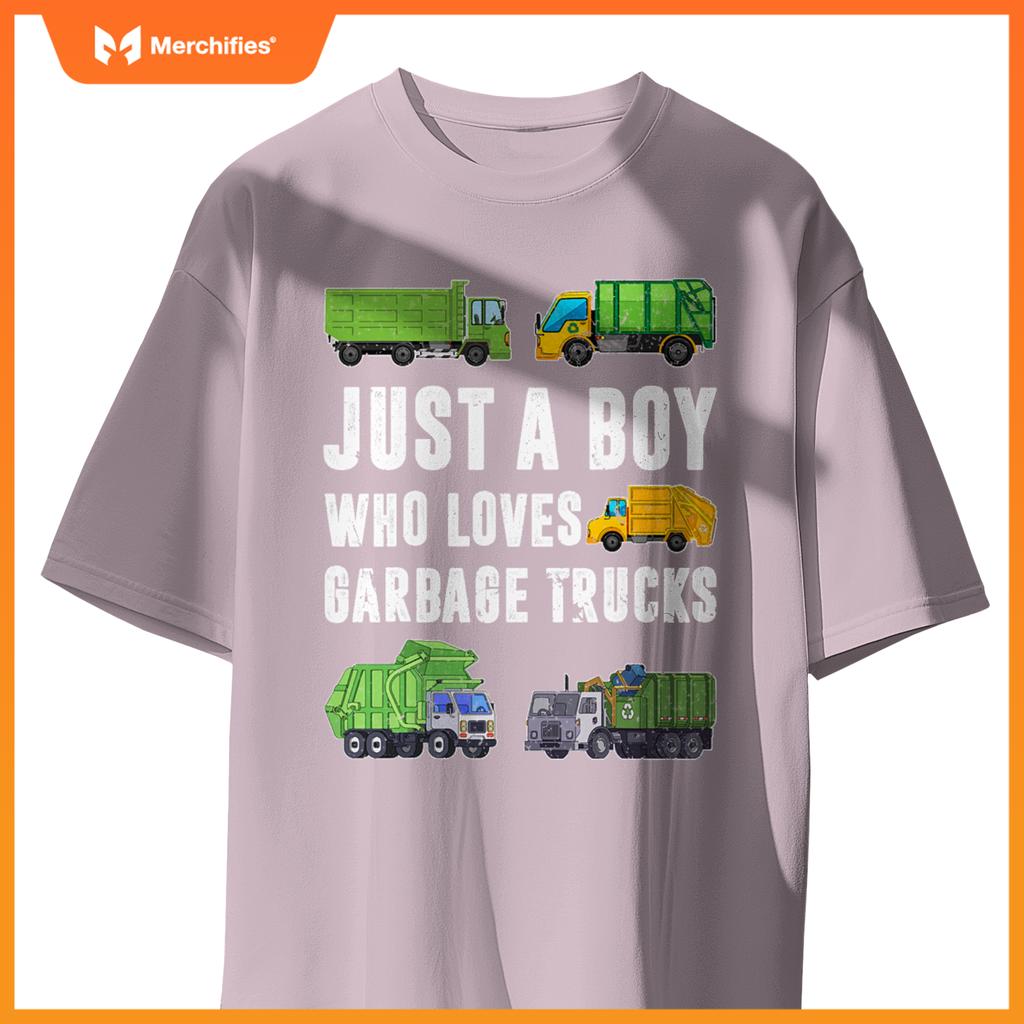 Just A Boy Who Loves Garbage Trucks Kids Toddler Trash Truck T-Shirt