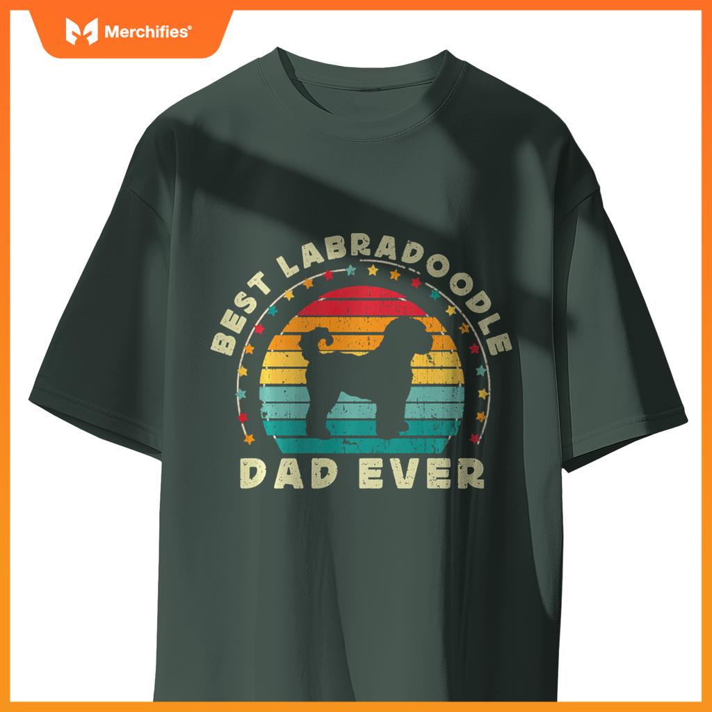 Labradoodle Dad For Men Australian Black Labradoodle Dog Dad  T-Shirt
