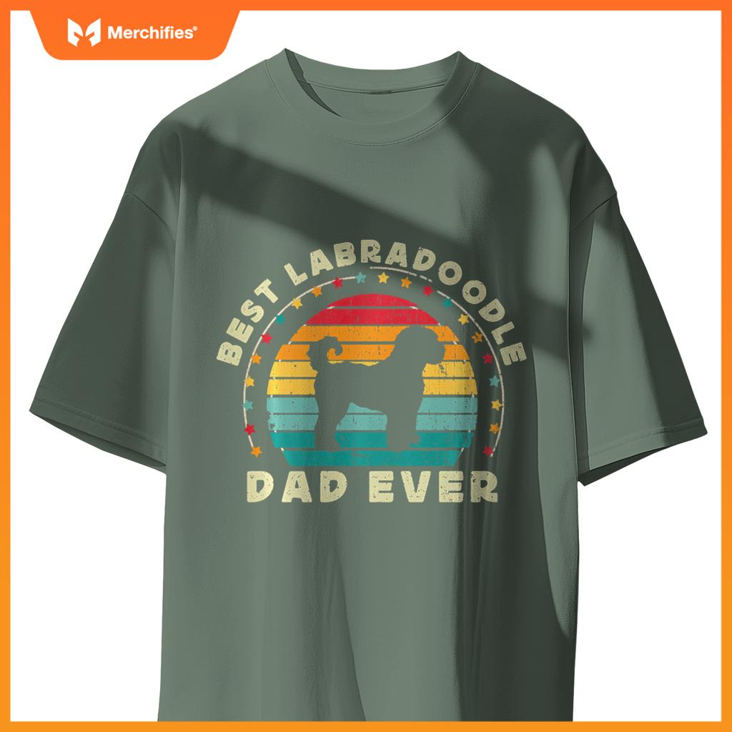 Labradoodle Dad For Men Australian Black Labradoodle Dog Dad  T-Shirt