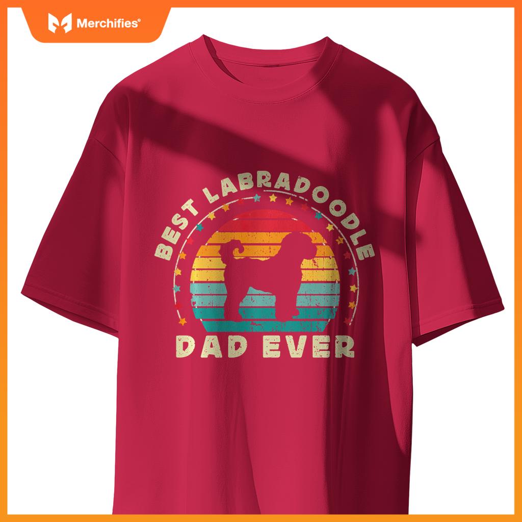 Labradoodle Dad For Men Australian Black Labradoodle Dog Dad  T-Shirt