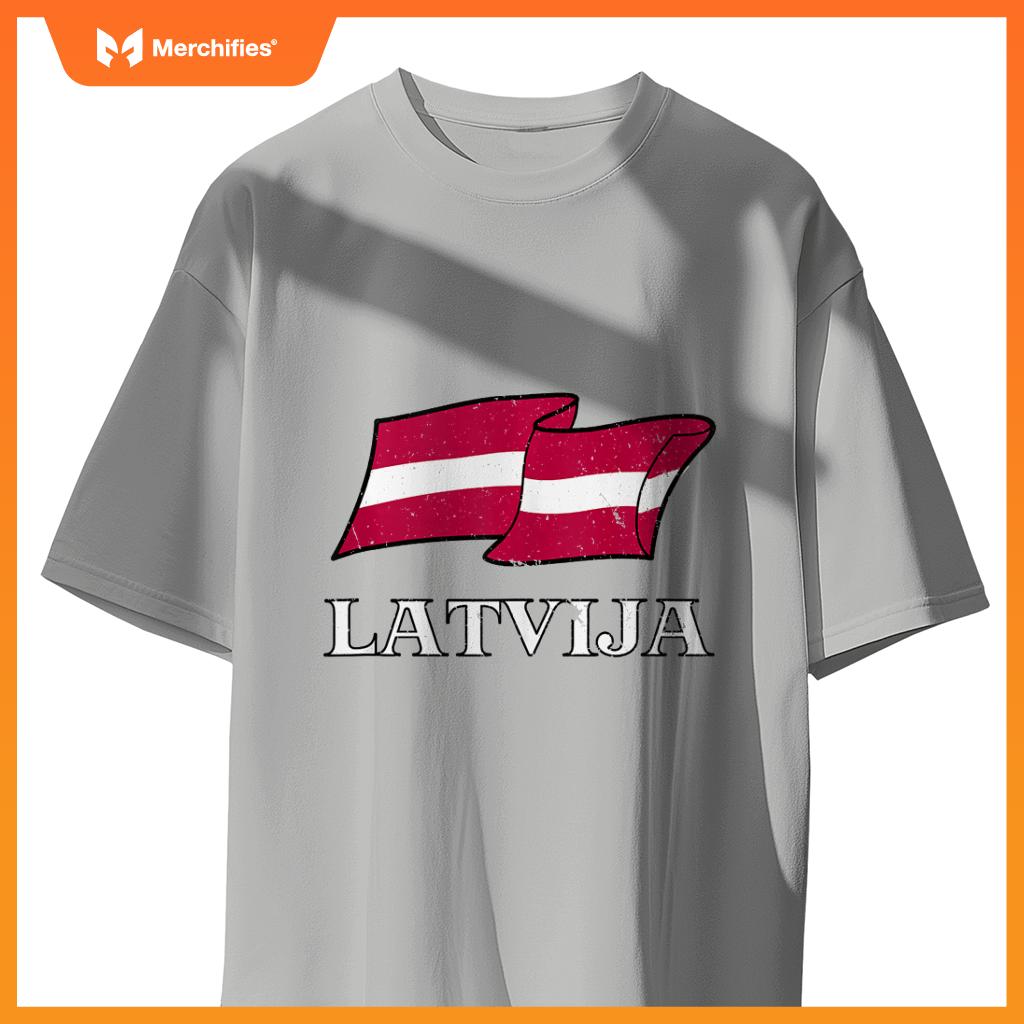 Latvian Flag Of Latvia Patriotic Men Women Kids Latvija T-Shirt