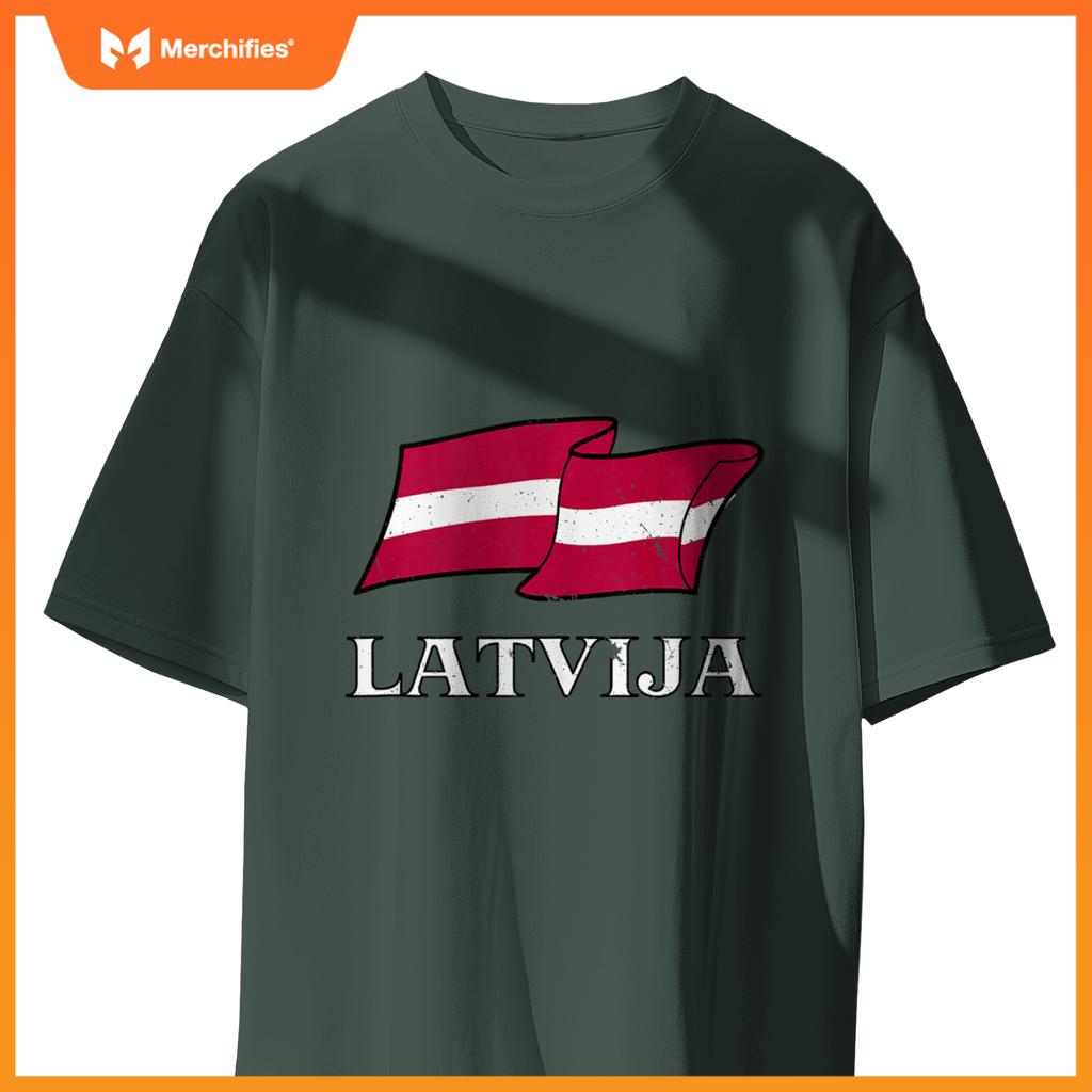 Latvian Flag Of Latvia Patriotic Men Women Kids Latvija T-Shirt