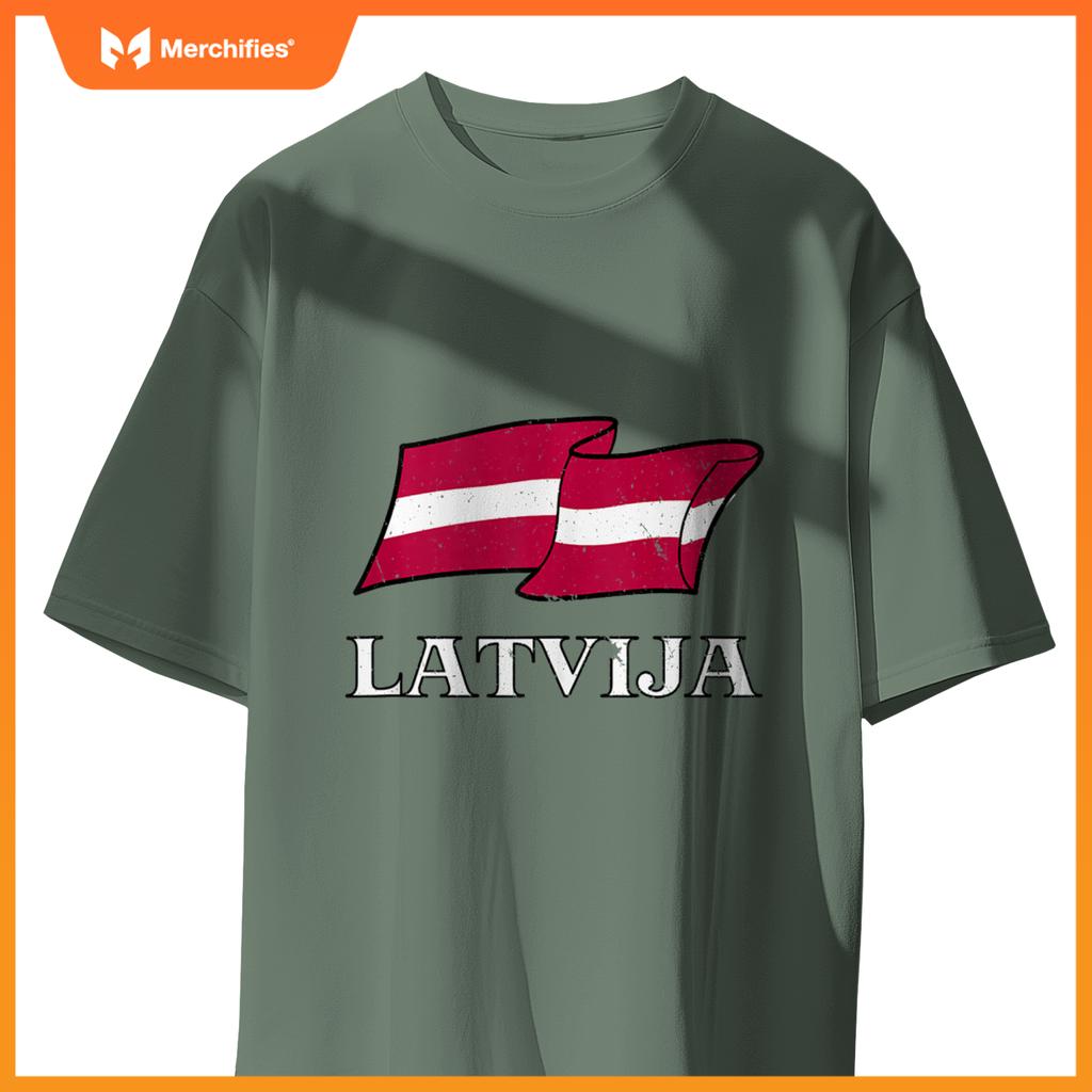 Latvian Flag Of Latvia Patriotic Men Women Kids Latvija T-Shirt