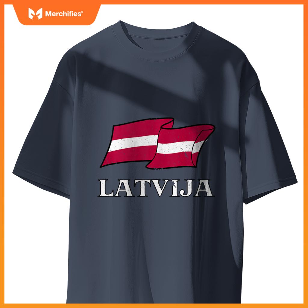 Latvian Flag Of Latvia Patriotic Men Women Kids Latvija T-Shirt