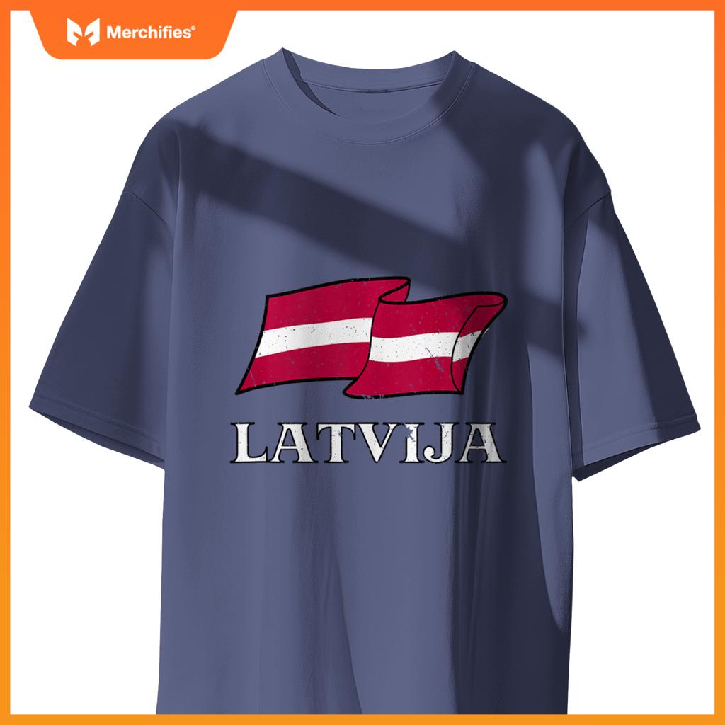 Latvian Flag Of Latvia Patriotic Men Women Kids Latvija T-Shirt