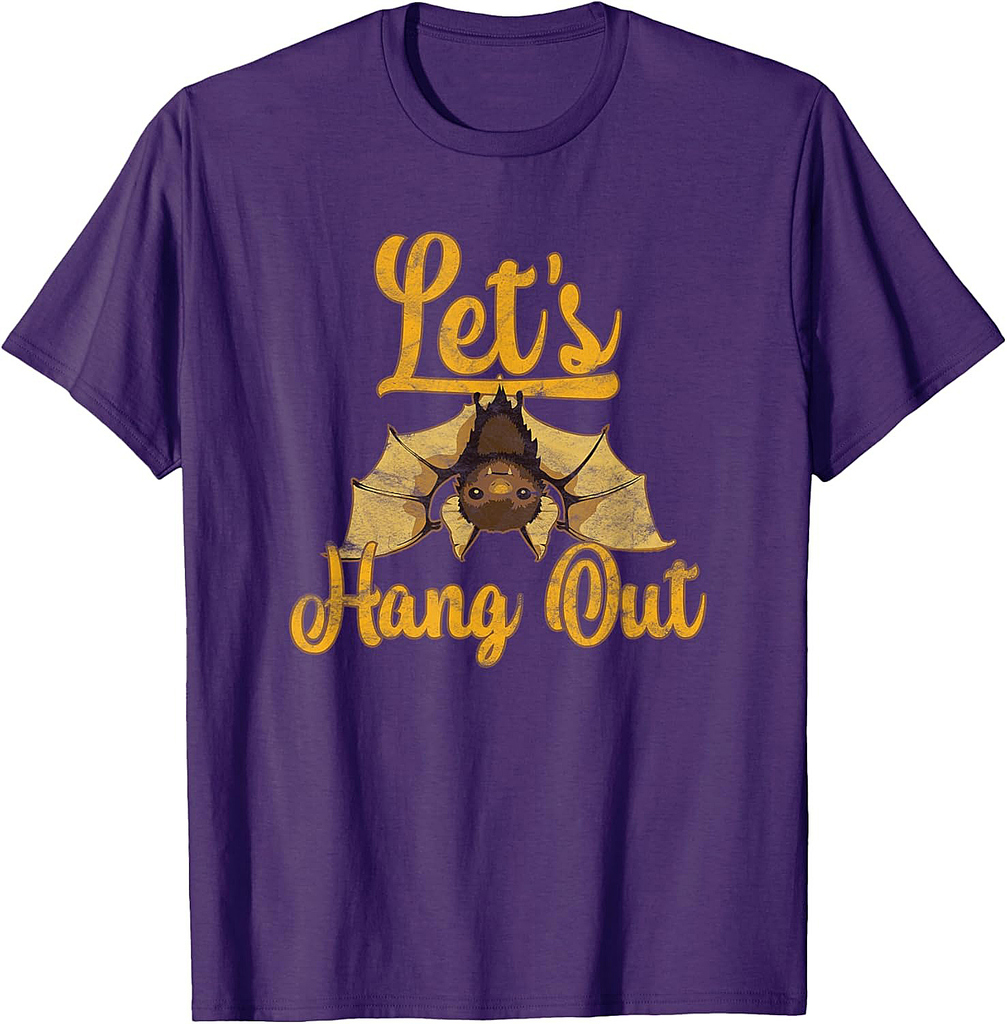 Let's Hang Out Funny Halloween Animal Bat Costume T-Shirt