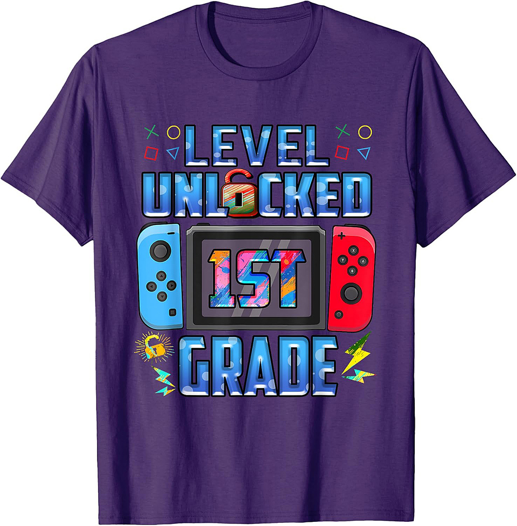 Level 1st Grade Unlocked Back To School First Day Boys Girls T-Shirt
