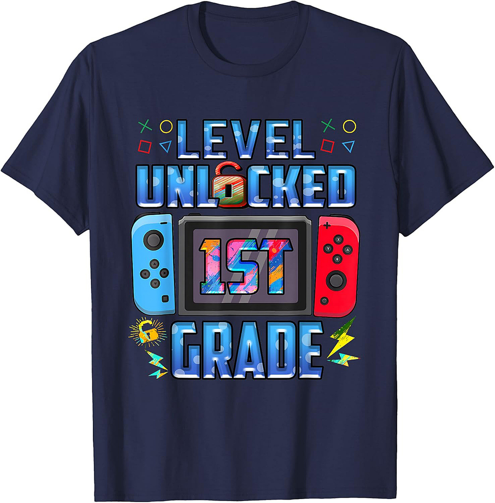 Level 1st Grade Unlocked Back To School First Day Boys Girls T-Shirt