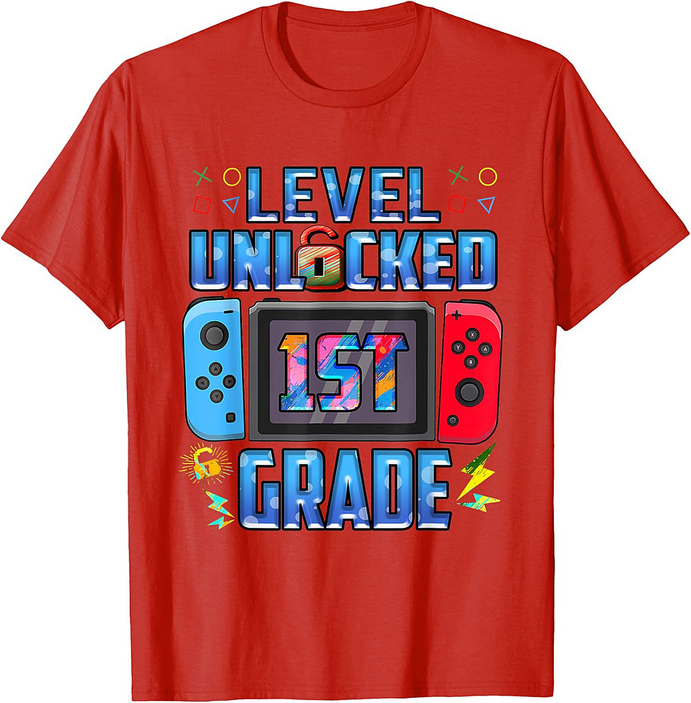 Level 1st Grade Unlocked Back To School First Day Boys Girls T-Shirt