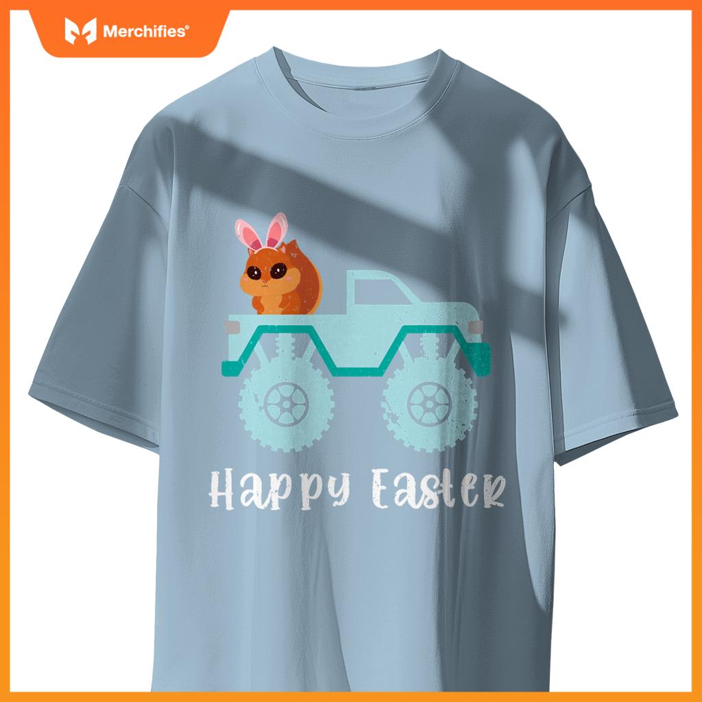 Happy Easter Squirrel Riding Monster Truck Toddler T-Shirt