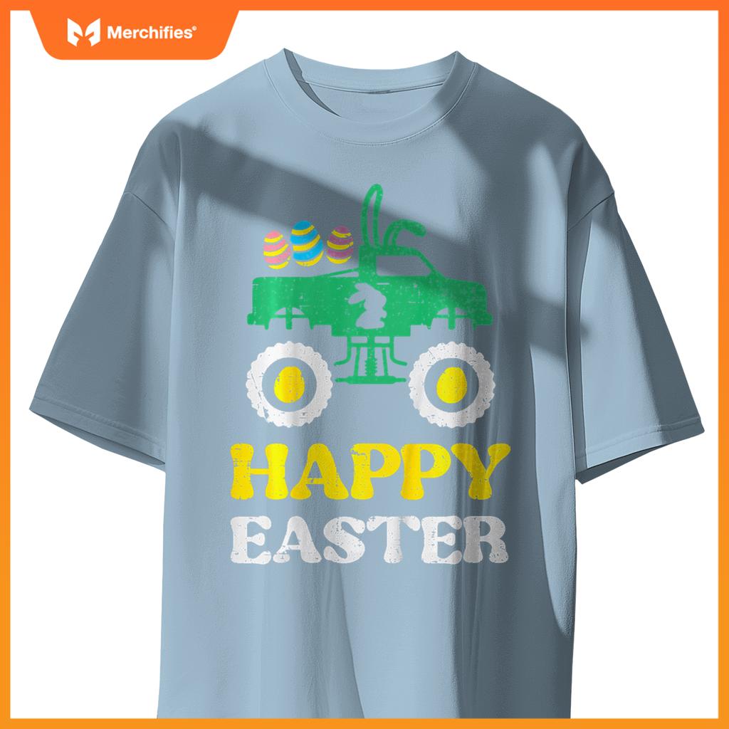 Kids Happy Easter Monster Truck Bunny Rabbit Boys Kids Toddler T-Shirt