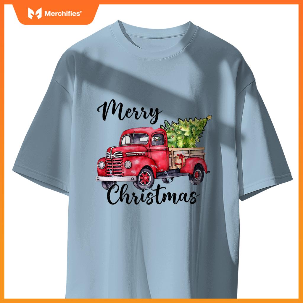 Merry Christmas Red Truck,  Holiday Truck With Tree T-Shirt