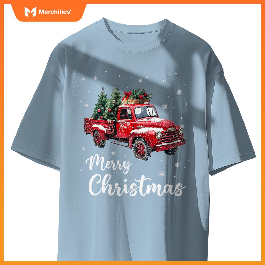 Merry Christmas Red Truck Family Matching Christmas Pajama T-Shirt