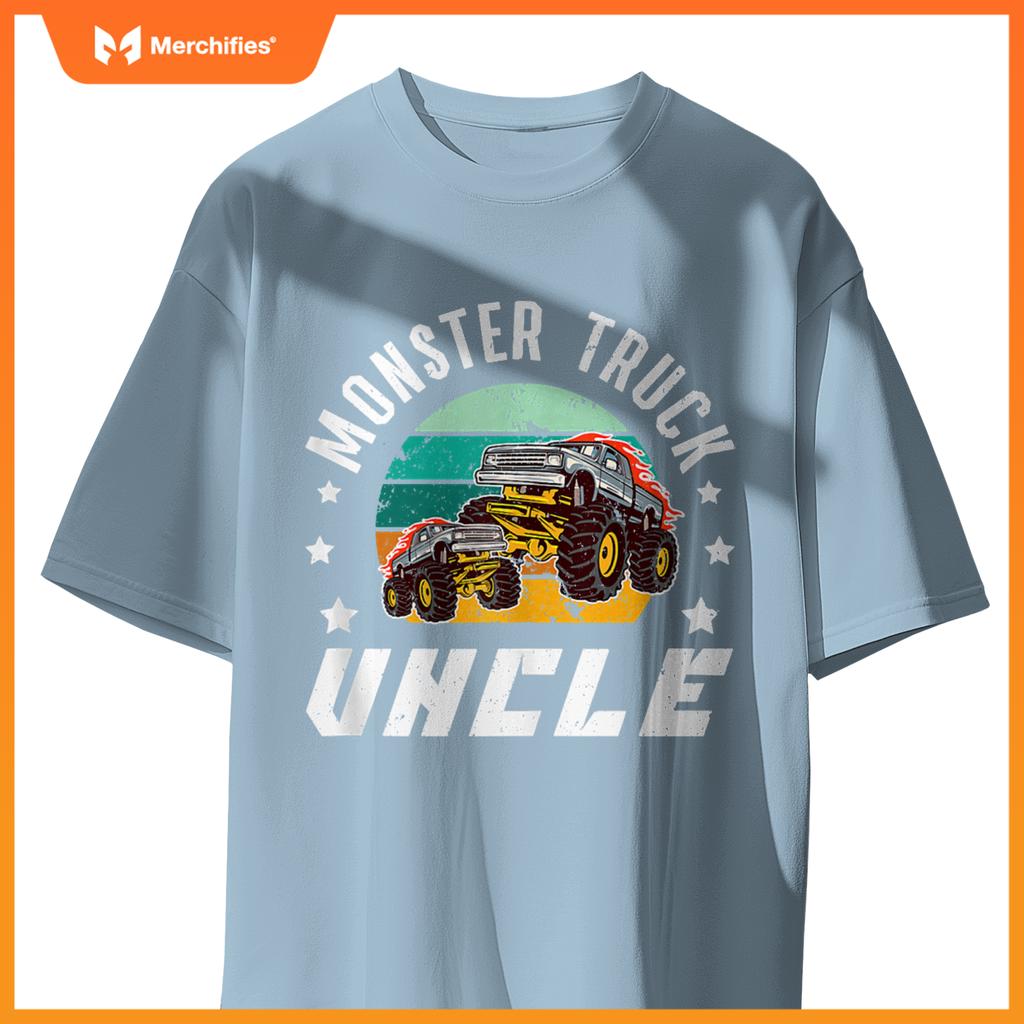 Mens Monster Truck Uncle Retro Monster Truck Uncle T-Shirt