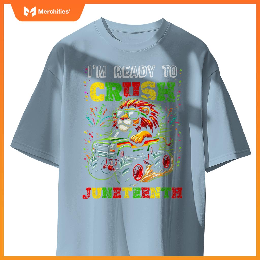 Kids Im Ready To Crush Junenth Monster Truck Lion Junenth T-Shirt
