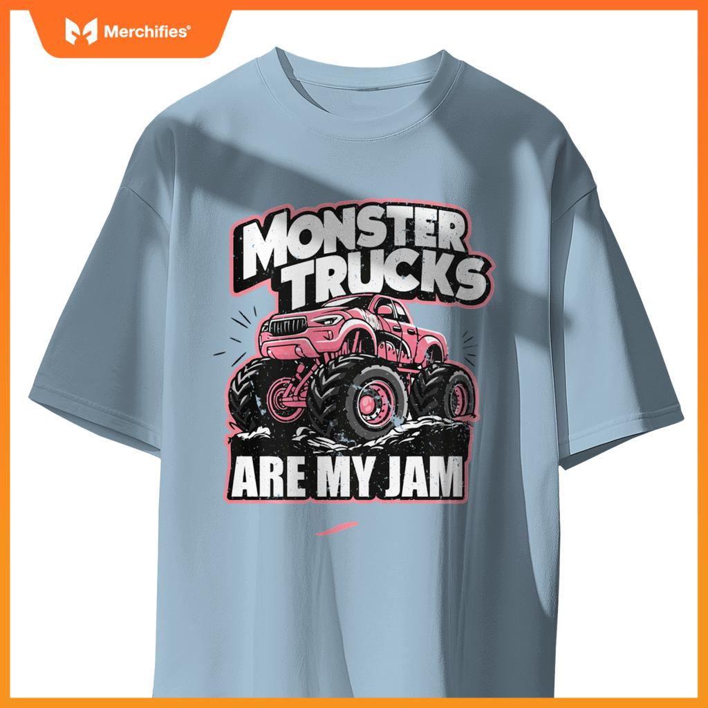 Monster Truck Are My Jam Pink Race Day Outfit For Car Lover T-Shirt