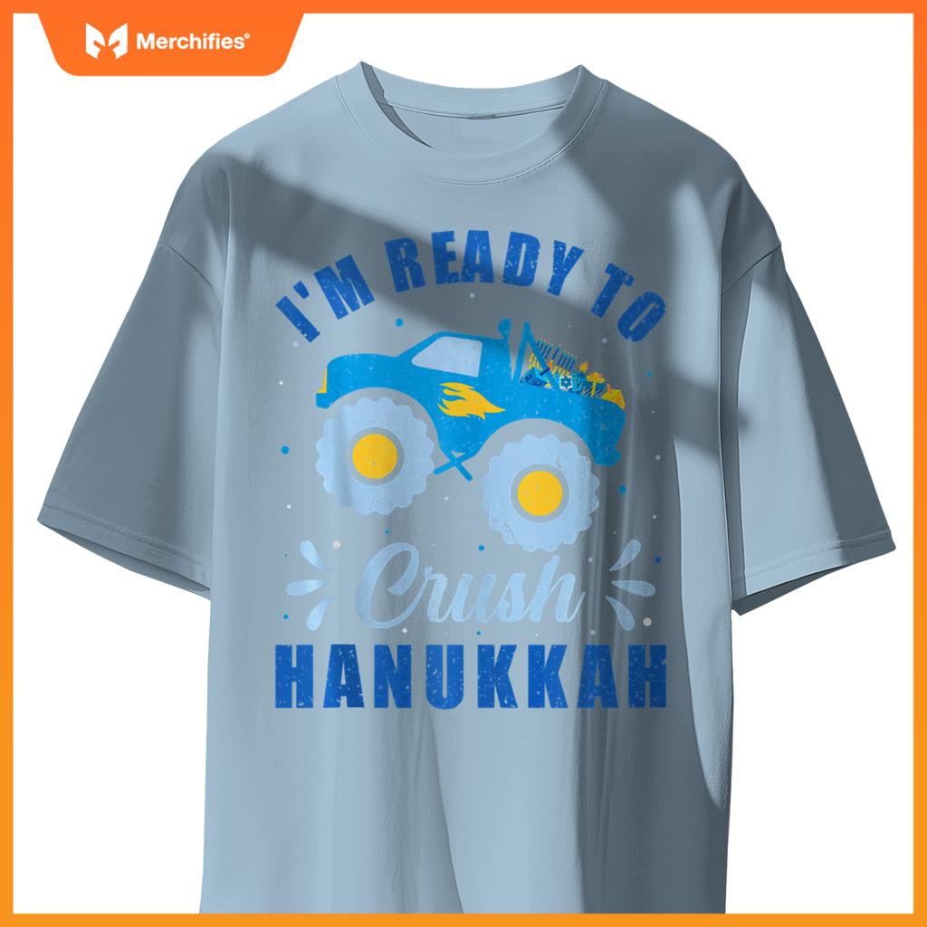 I'm Ready to Crush Hanukkah Monster Truck Chanukah Kids Boys T-Shirt