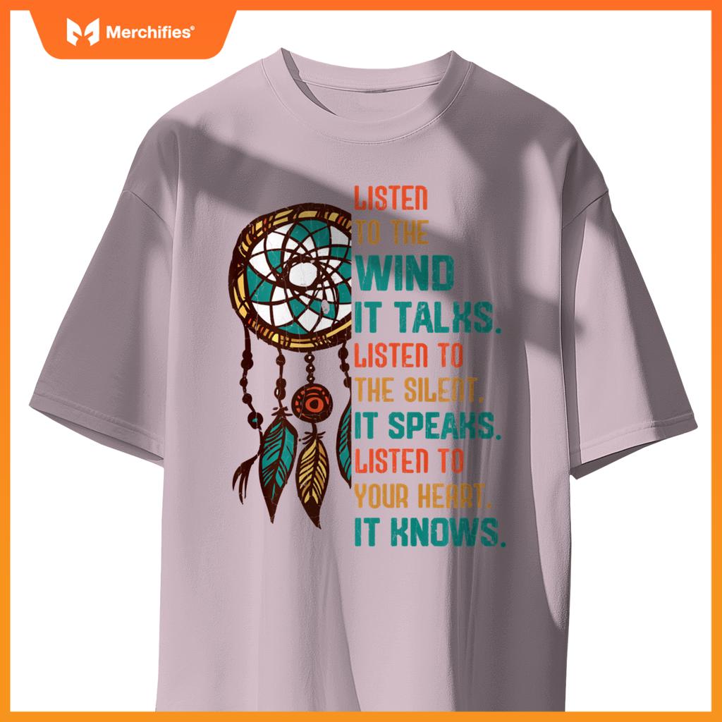 Listen To The Wind It Talks Fun Native American Day Graphic T-Shirt