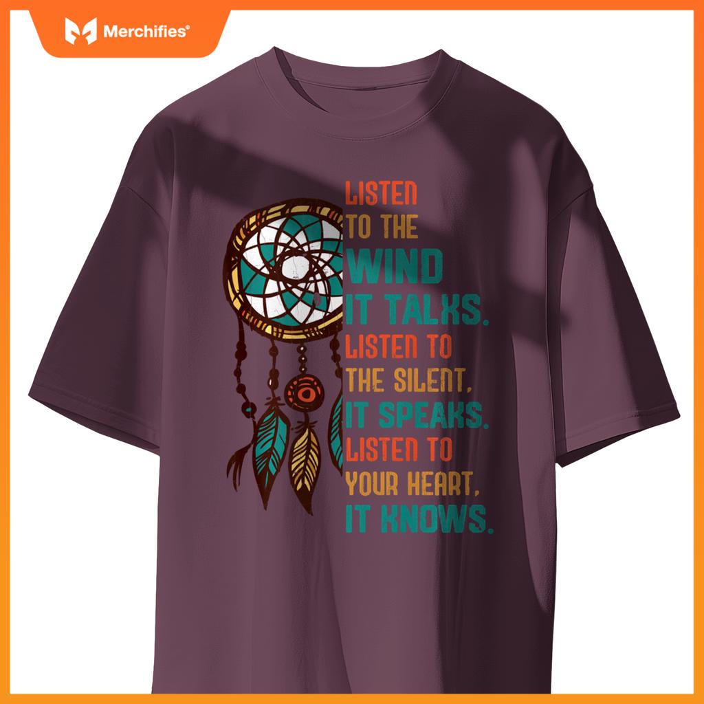Listen To The Wind It Talks Fun Native American Day Graphic T-Shirt
