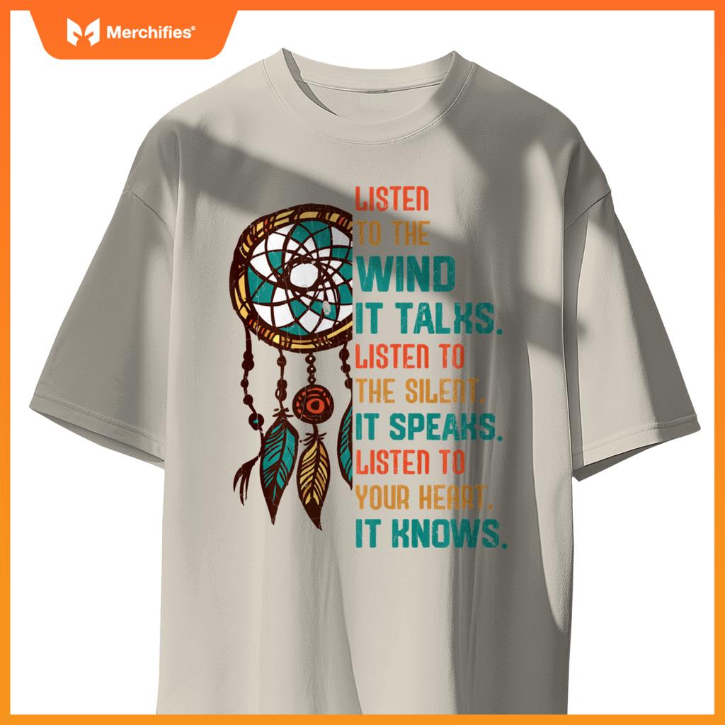Listen To The Wind It Talks Fun Native American Day Graphic T-Shirt