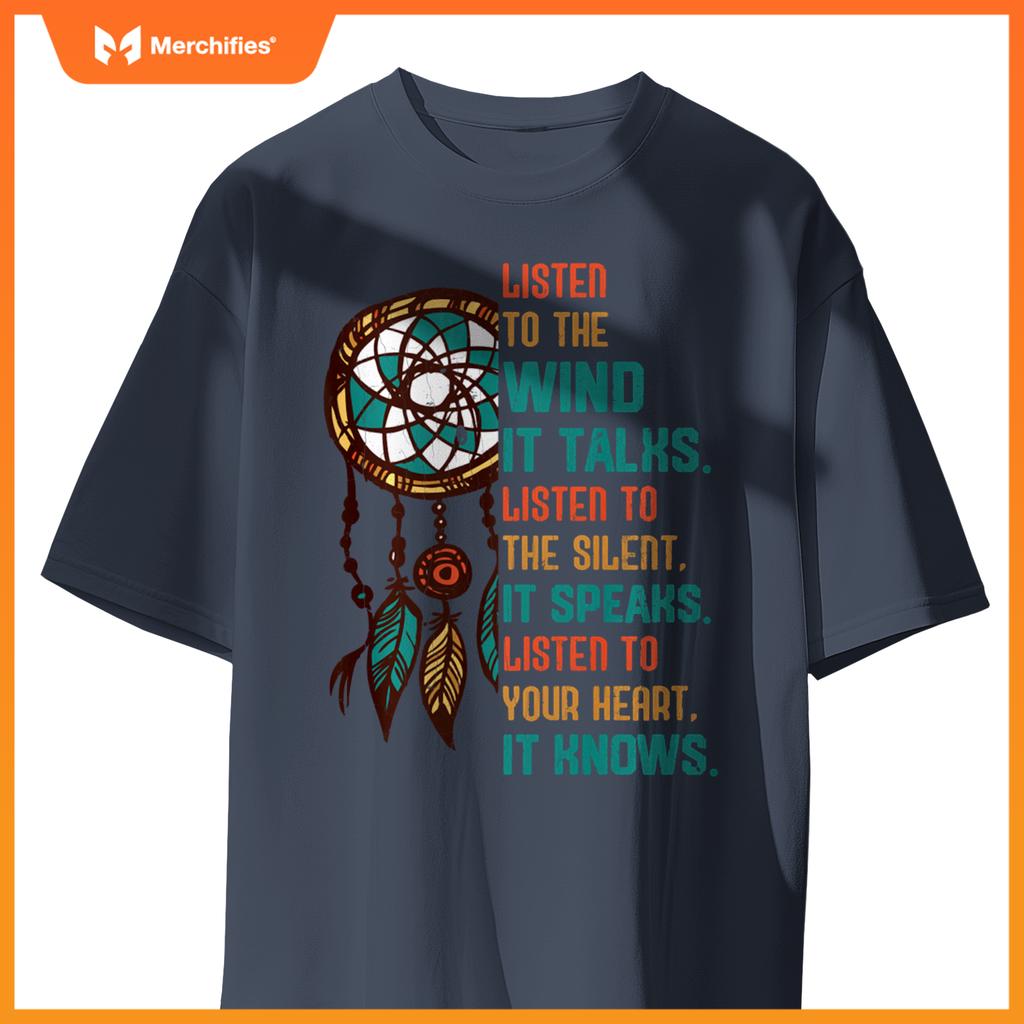 Listen To The Wind It Talks Fun Native American Day Graphic T-Shirt
