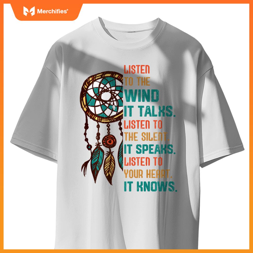 Listen To The Wind It Talks Fun Native American Day Graphic T-Shirt