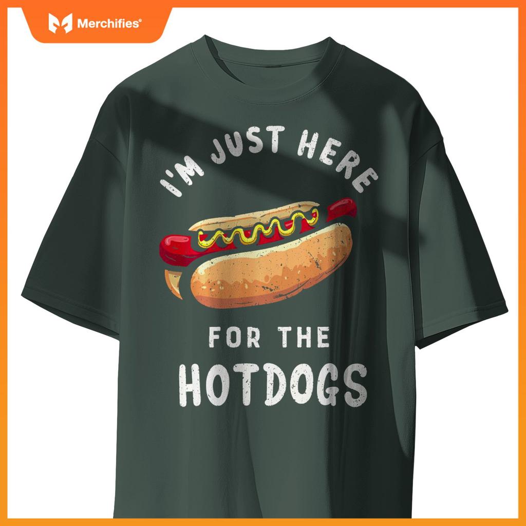 Love Hotdogs Here For The Hot Dogs Hotdog Party Backyard BBQ T-Shirt