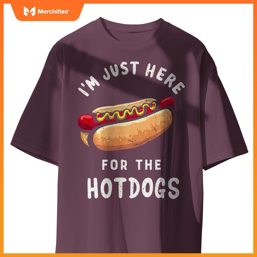 Love Hotdogs Here For The Hot Dogs Hotdog Party Backyard BBQ T-Shirt