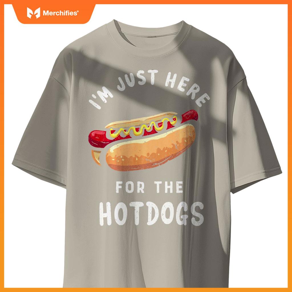 Love Hotdogs Here For The Hot Dogs Hotdog Party Backyard BBQ T-Shirt