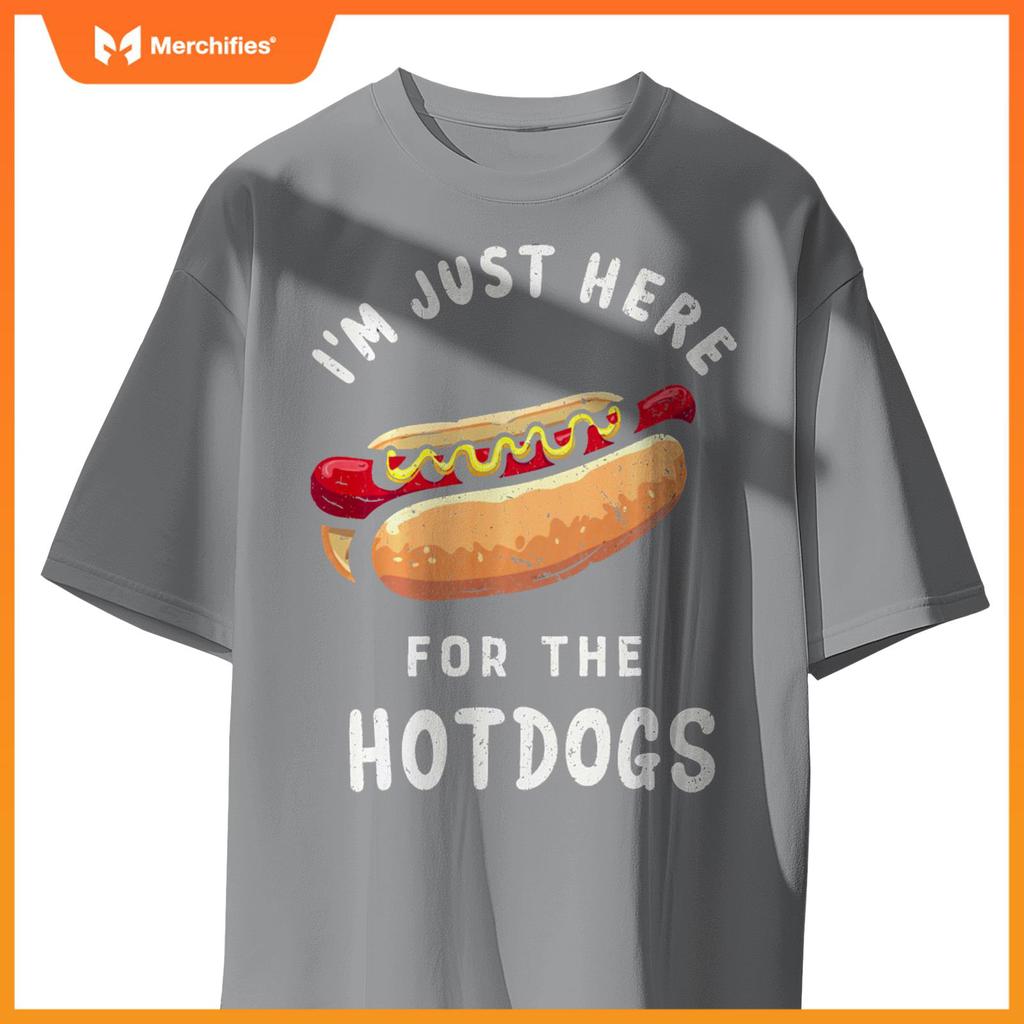 Love Hotdogs Here For The Hot Dogs Hotdog Party Backyard BBQ T-Shirt