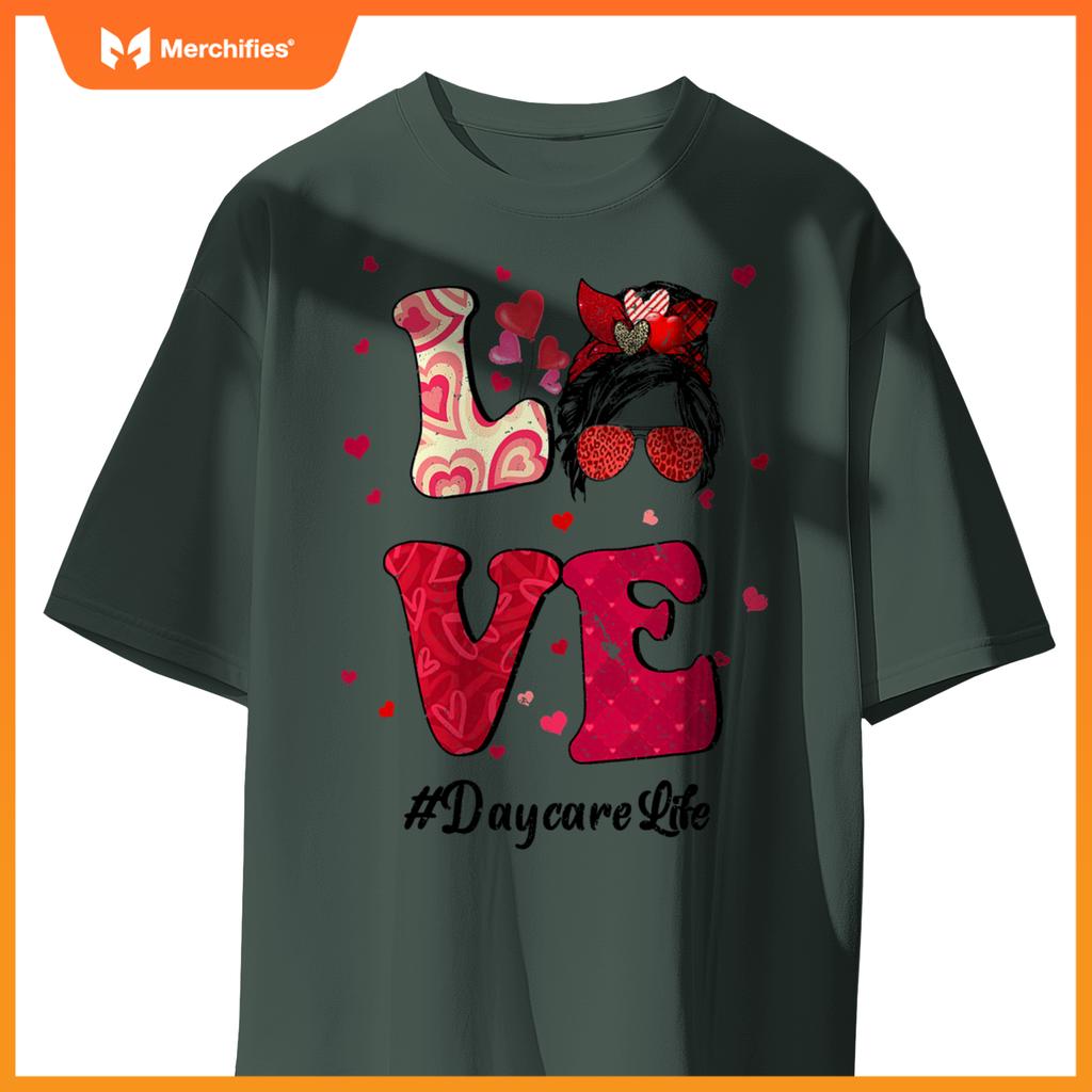 Love Messy Bun Daycare Life Teacher Valentines Day Matching