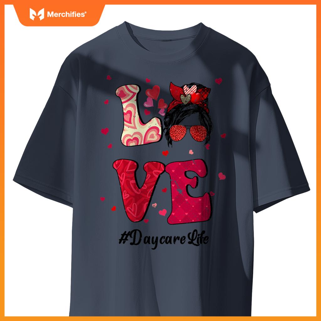 Love Messy Bun Daycare Life Teacher Valentines Day Matching