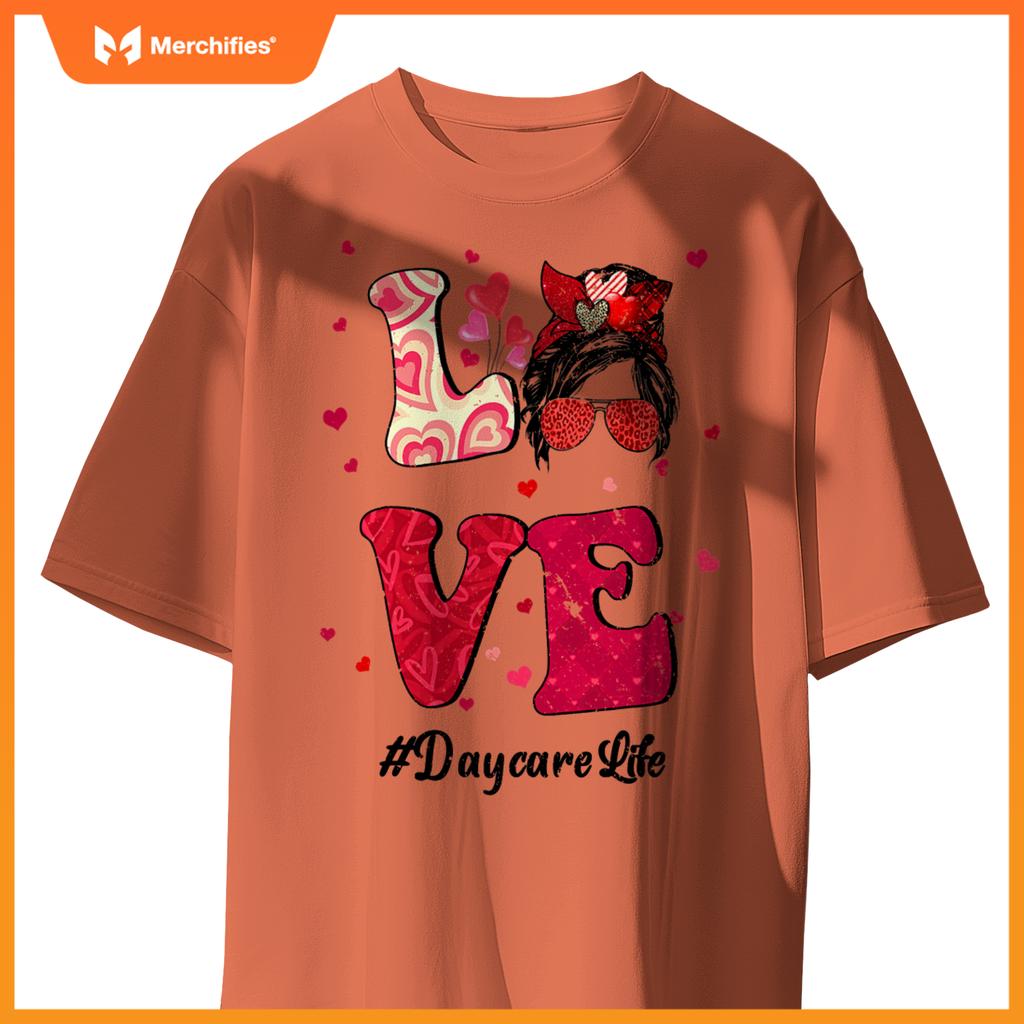 Love Messy Bun Daycare Life Teacher Valentines Day Matching