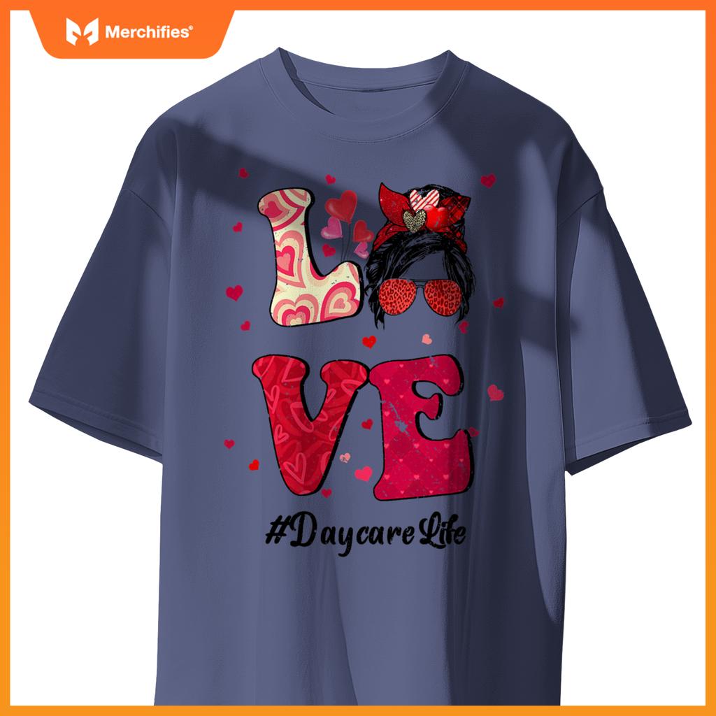 Love Messy Bun Daycare Life Teacher Valentines Day Matching