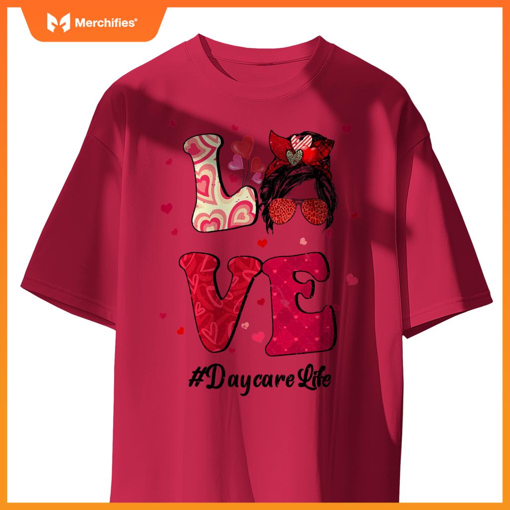 Love Messy Bun Daycare Life Teacher Valentines Day Matching