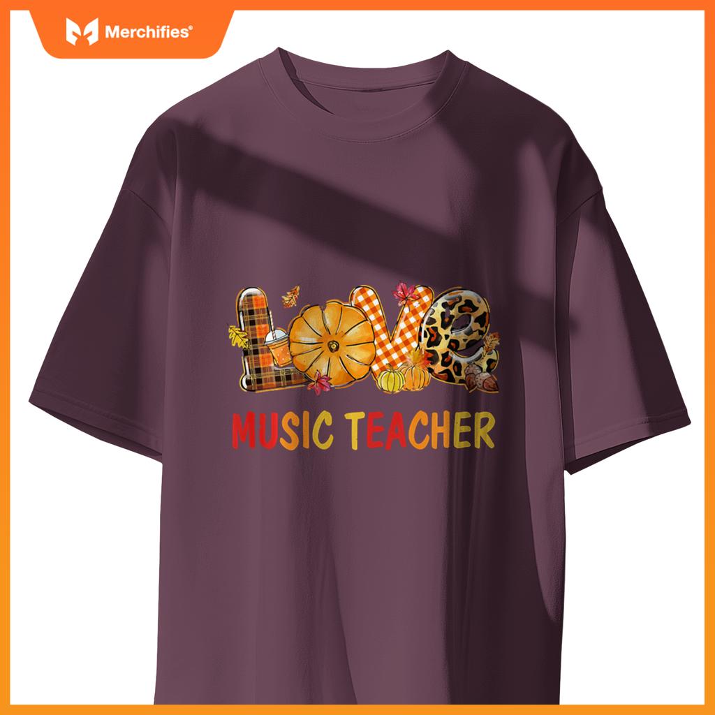 Love Music Teacher Autumn Fall Pumpkin Teachers Thanksgiving