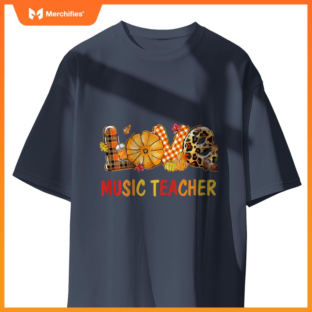 Love Music Teacher Autumn Fall Pumpkin Teachers Thanksgiving