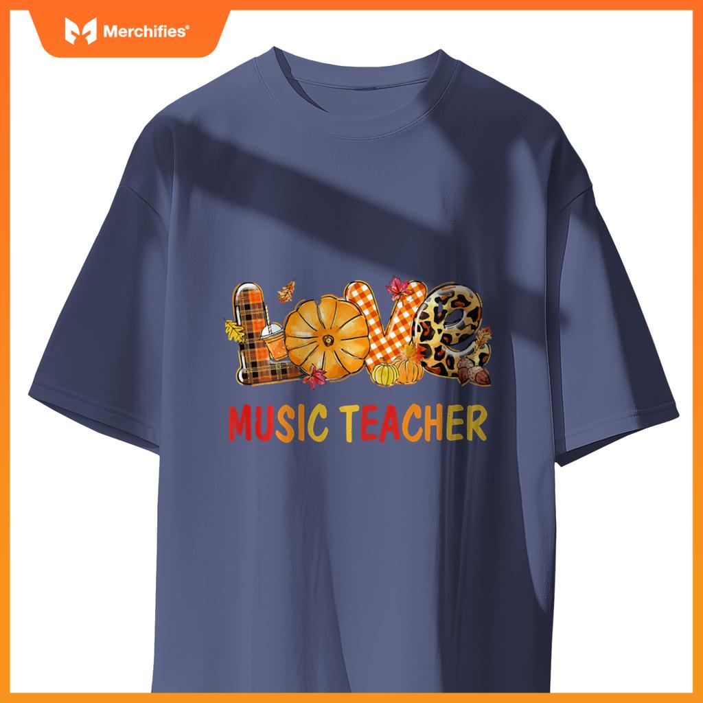 Love Music Teacher Autumn Fall Pumpkin Teachers Thanksgiving