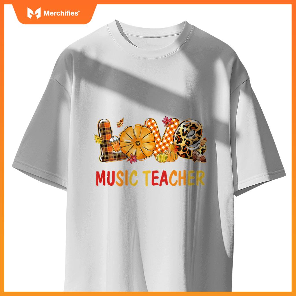 Love Music Teacher Autumn Fall Pumpkin Teachers Thanksgiving