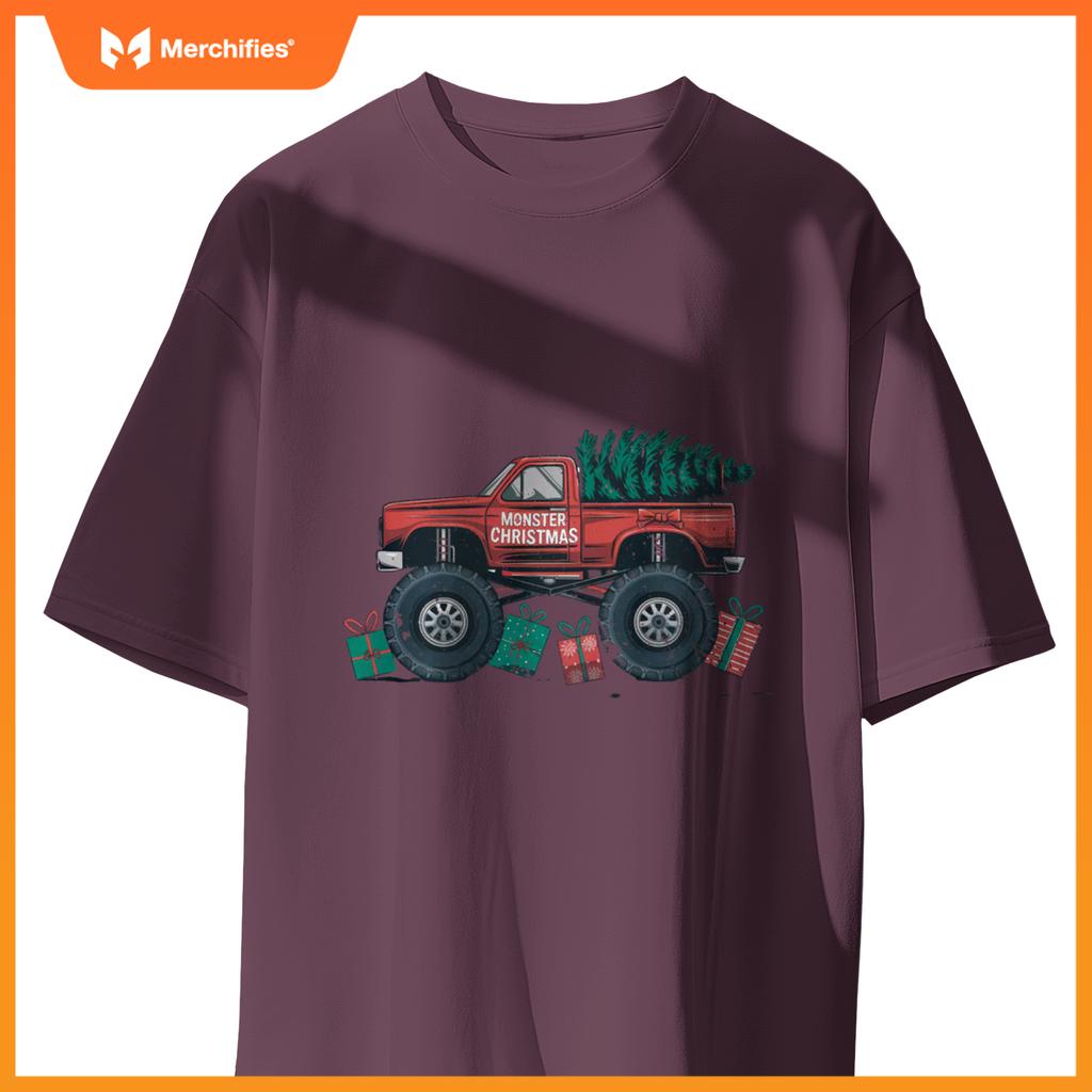 Monster Truck Christmas Tree Cool Xmas Toddler Youth T-Shirt