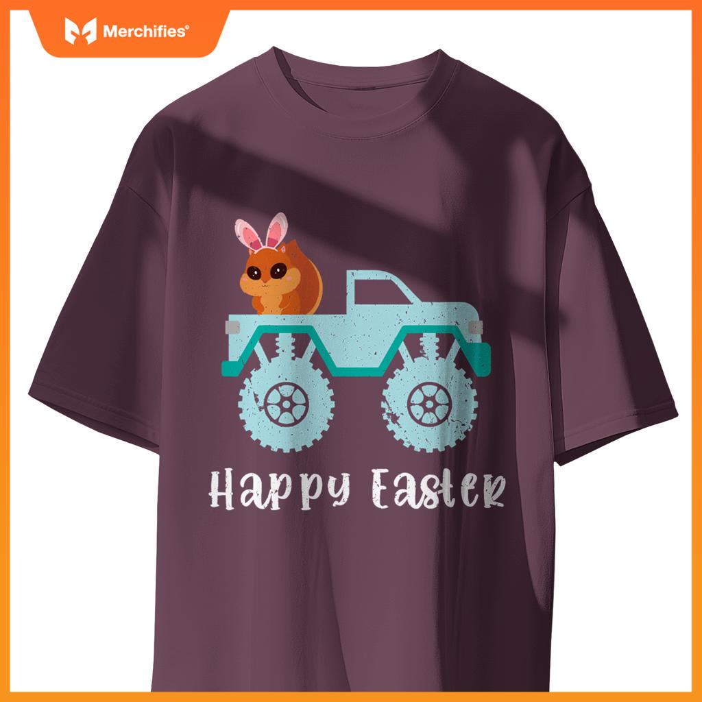 Happy Easter Squirrel Riding Monster Truck Toddler T-Shirt