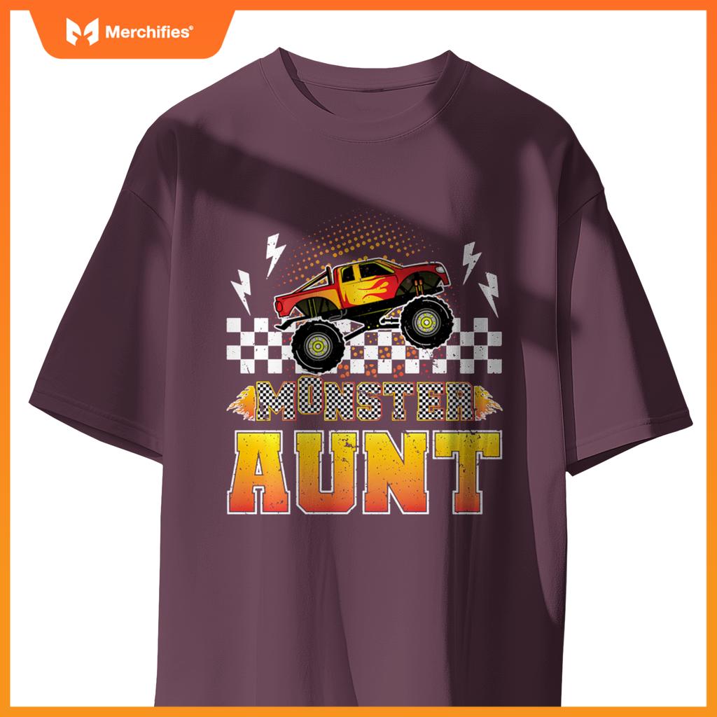Monster Aunt Proud Monster Truck Aunt Monster Truck Auntie T-Shirt