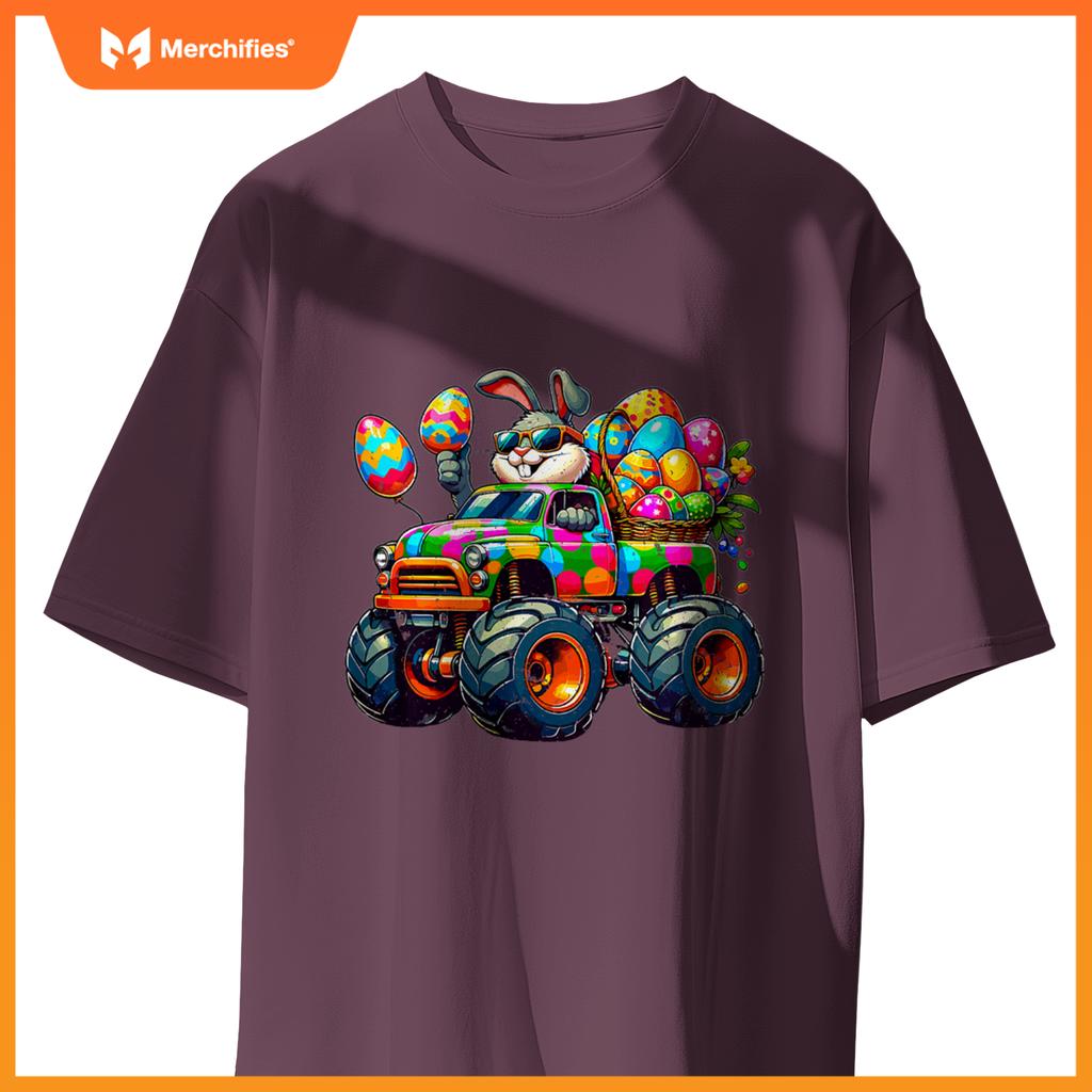Kids Easter Day Bunny Monster Truck Eggs Cool Rabbit T-Shirt