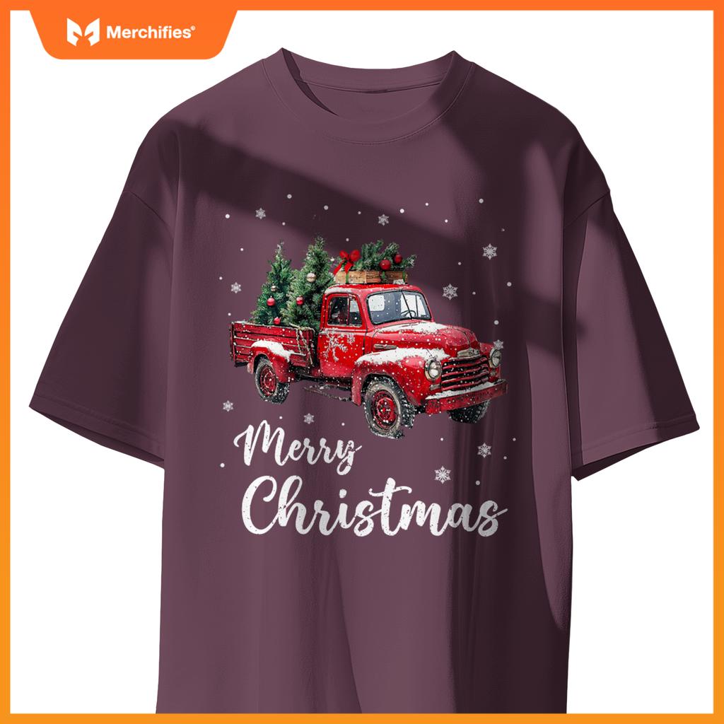 Merry Christmas Red Truck Family Matching Christmas Pajama T-Shirt