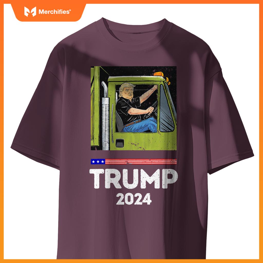 Funny Trump Driving Garbage Truck - Team Garbage T-Shirt