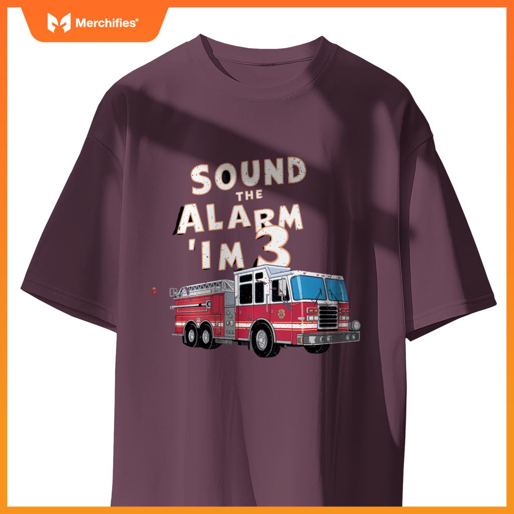 Kids Fire Truck 3 Year Old Firefighter 3rd Birthday Boy T-Shirt