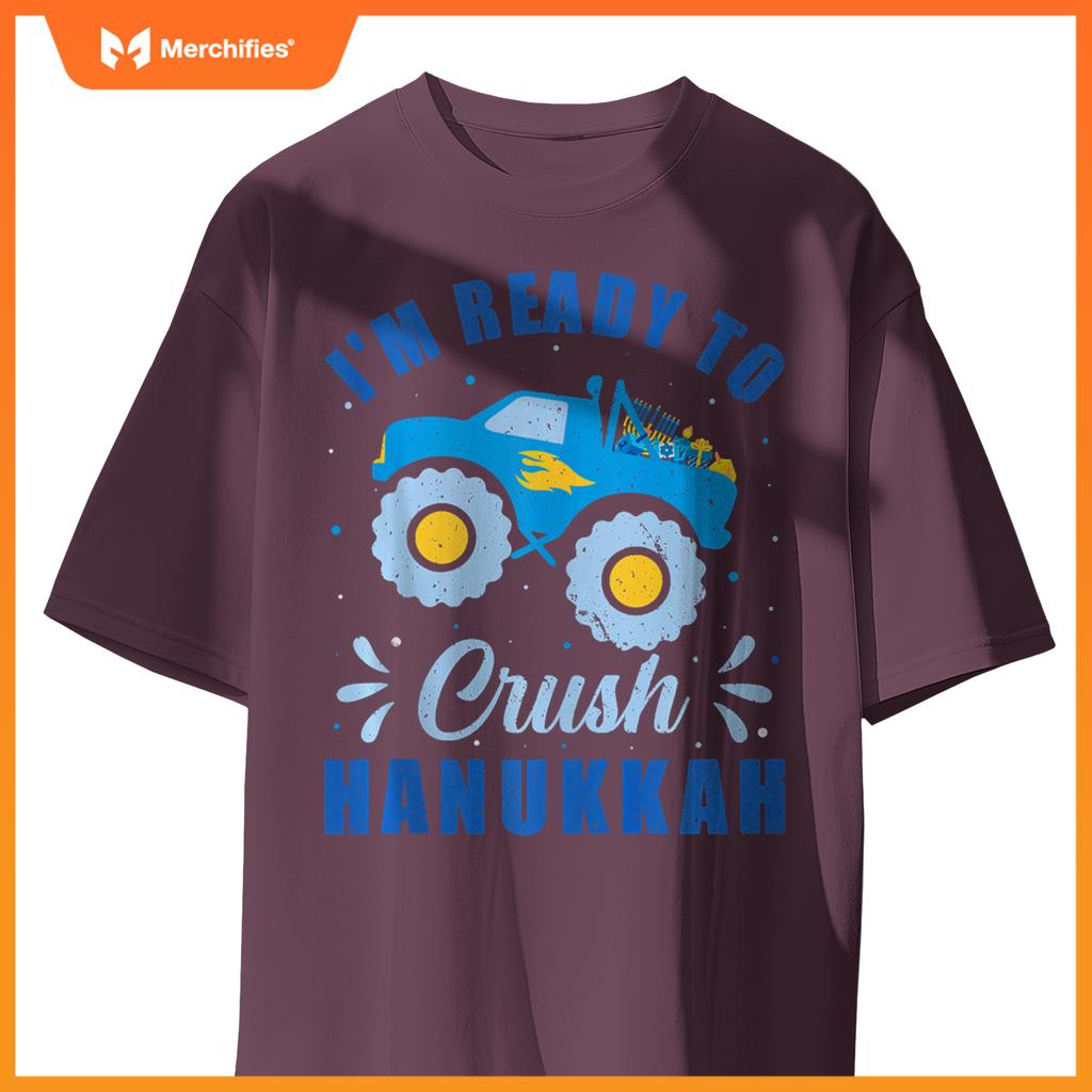 I'm Ready to Crush Hanukkah Monster Truck Chanukah Kids Boys T-Shirt